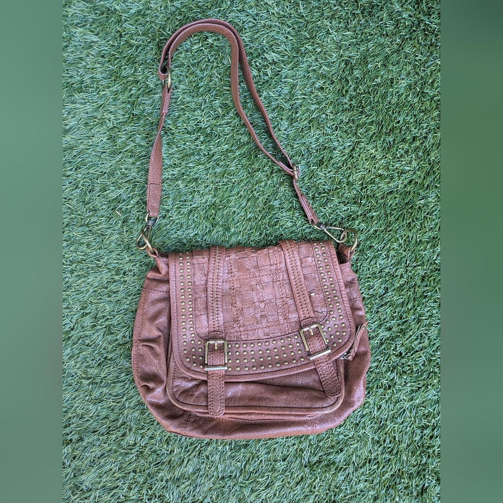 The Sak Brown Crossbody Bag with Stud Accents